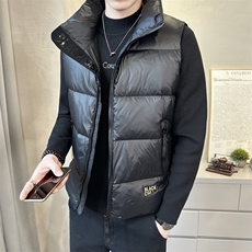 短款立领羽绒马甲男黑金自发热石墨烯里内外套马甲背心M6085-P125，男装背心/马甲，电商A237