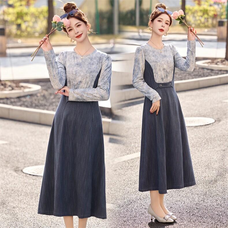 主推现货款2025秋装新款优雅领型修饰颈部线条腰部收腰显瘦连衣裙，商品下架区商品下架区，尚娜萱