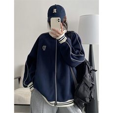 1506-1/W68261/P53美式小香风复古米白色棒球服短外套男春季百搭，女装短外套，星座1506-1