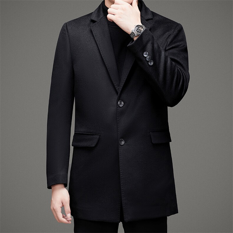 秋冬21男士毛呢大衣棉羊毛呢子双面尼中长款小西服MSNA2362-P380，男装西服，电商B212（原钱塘6029）