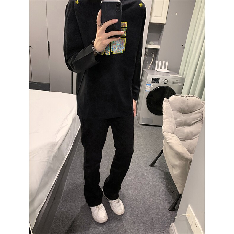 已有版权自家图纯棉情侣宽松圆领刺绣卫衣T恤男女WY18-特P35控58,男装T恤,星座205-5