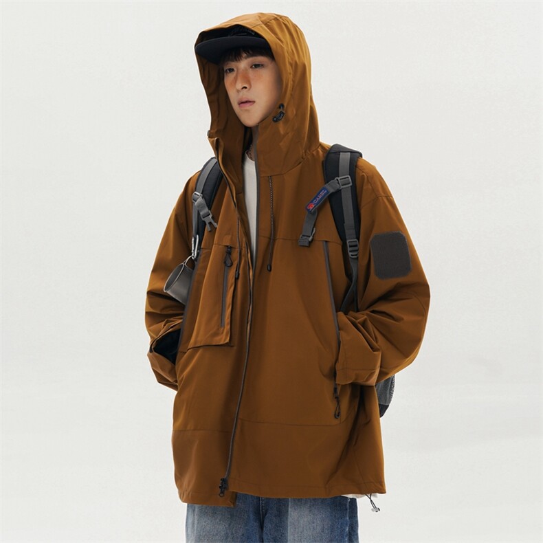 中性风工装冲锋衣男高品纯色宽松夹克外套DSA157B-J91-P60,男装夹克,电商A157B