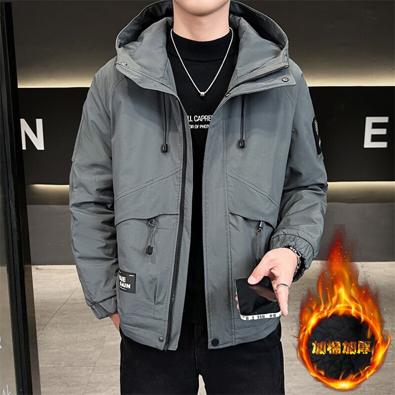 秋冬季二棉夹棉外套新款男士帅气连帽夹克潮流时尚男秋装棉衣,男装夹克,星座715-3