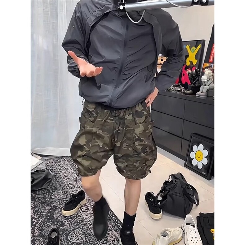 美式大口袋迷彩短裤男夏薄款速干工装裤子户外休闲运动登山五分裤,男装牛仔裤,星座506A