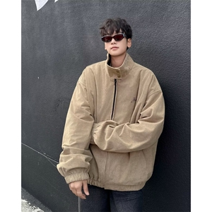 WJ9917-P60 灯芯绒立领外套男款秋季宽松运动夹克百搭潮牌棒球服图片