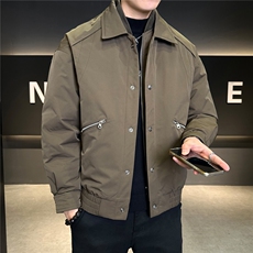 标90男士简约翻领假两件羽绒服上衣外套百搭A329-YR3605-P265，男装羽绒服，电商A329