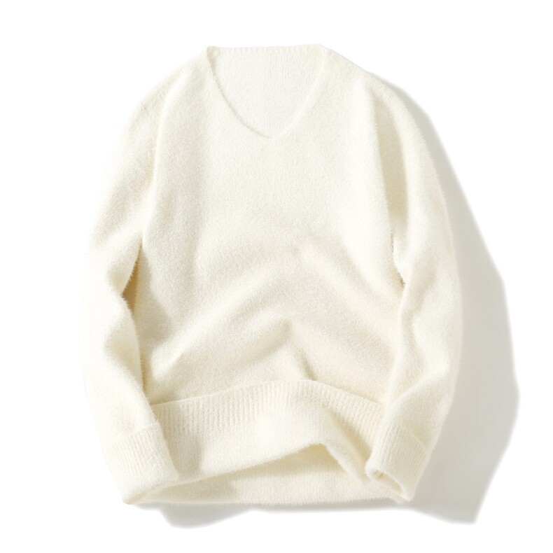 2024秋冬新款男士V领毛衣男仿貂绒慵懒风打底针织衫FD701P39，男装针织衫/毛衣，星座306A