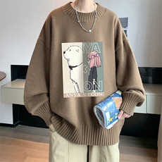8XL半高领毛衣男大码胖子针织衫毛线衣M18365-P45加绒款-P65，男装针织衫/毛衣，电商A040