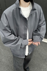 抖音直播飞行立领休闲纯色复古百搭外套美式教练夹克26188-37，男装夹克，星座1402-3