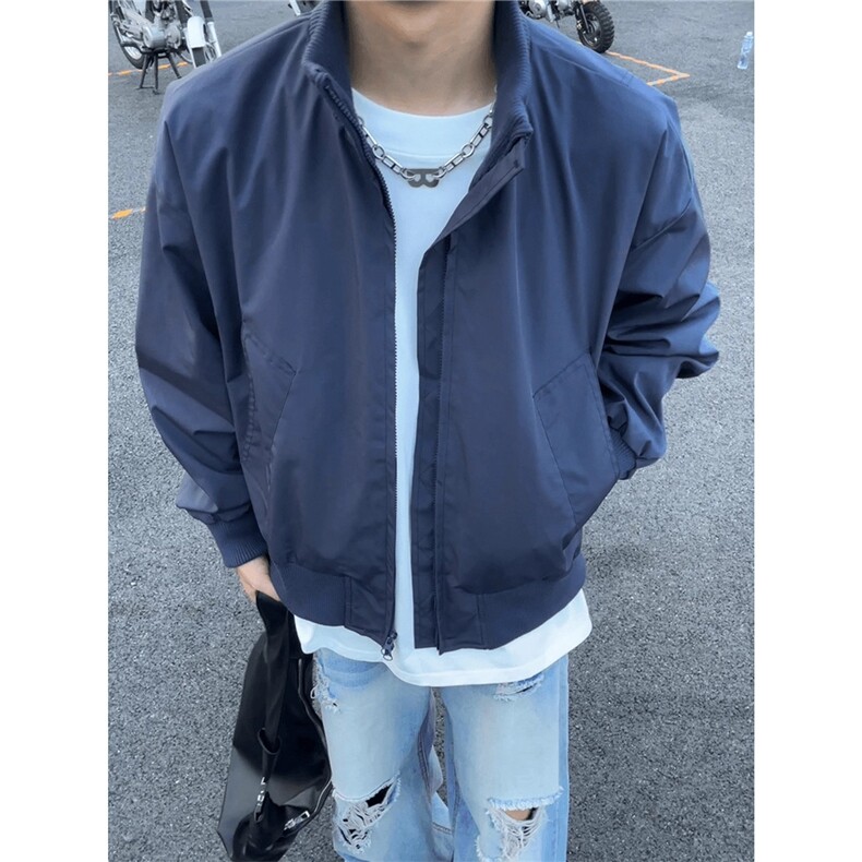 立领飞行员夹克男秋季美式短款棒球服cleanfit廓形工装外套,男装夹克,四季星座505