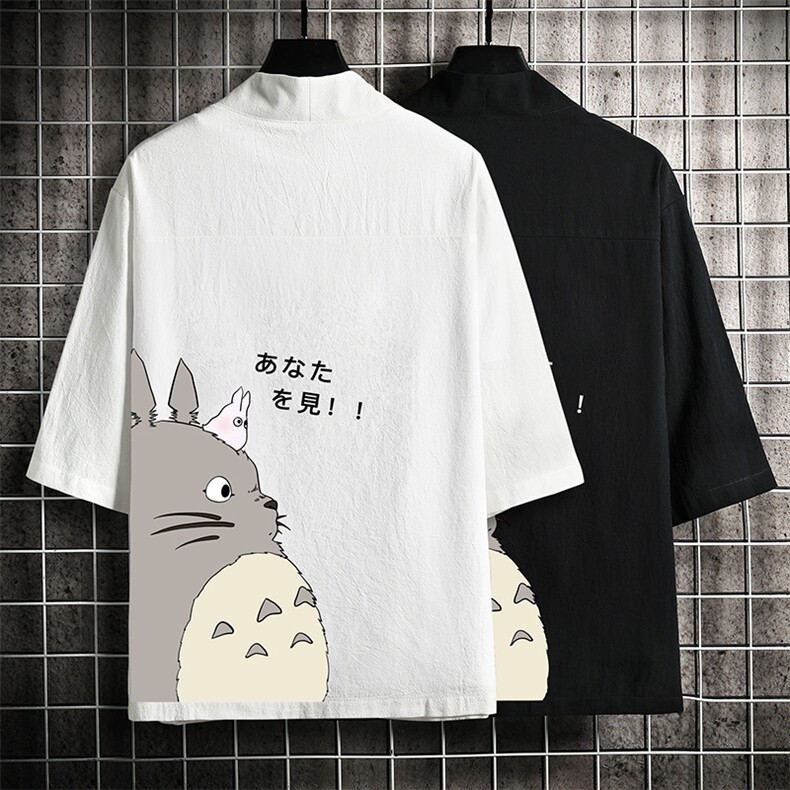HF59150-P40风汉服男开衫外套七分袖道袍网格挂拍,男装民族服装,电商A040A