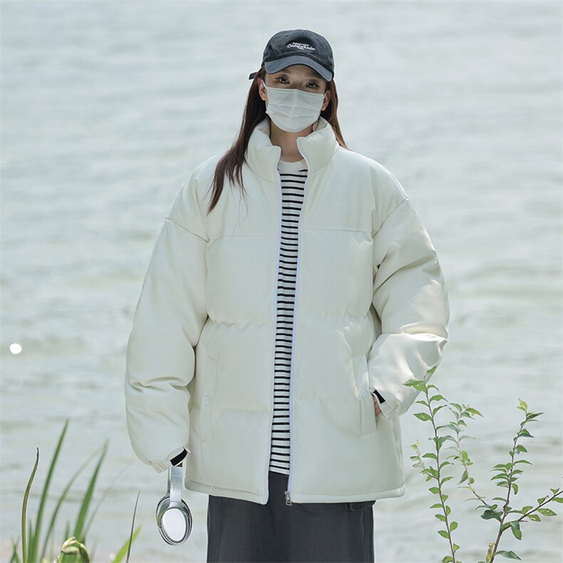 港风潮牌新款亮皮防水立领棉服潮流保暖棉衣M083-P100控139,男装棉衣,星座717