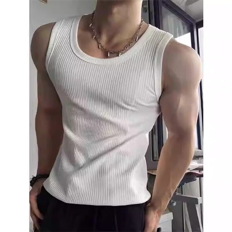 黑色运动健身背心男款痞帅无袖跨栏坎肩可外穿显肌肉手臂修身t恤,男装背心/马甲,星座506A