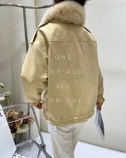 狐狸毛领派克，其它，虹朵朵