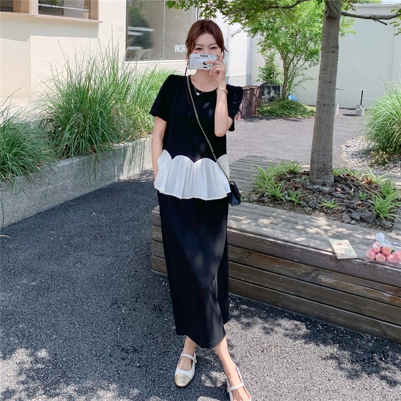 撞色上衣+半身裙两件套装2c307-8828-p135k188,女装套装/套裙,2C307