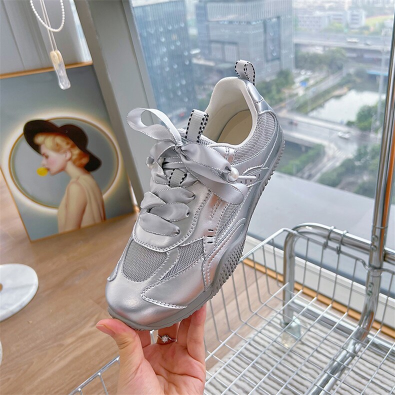 真皮运动鞋女2024新款夏季女鞋平底透气阿甘鞋休闲百搭芭蕾德训鞋,女鞋休闲鞋,电商A223