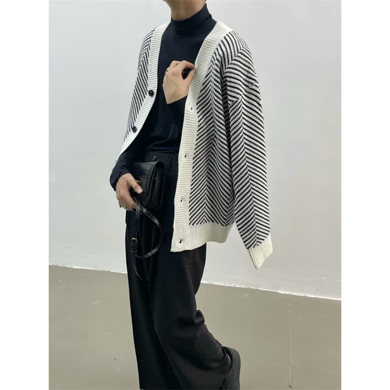 JY310-P58韩系百搭开衫毛衣潮男慵懒风针织衫外套网图,男装针织衫/毛衣,星座1501-3