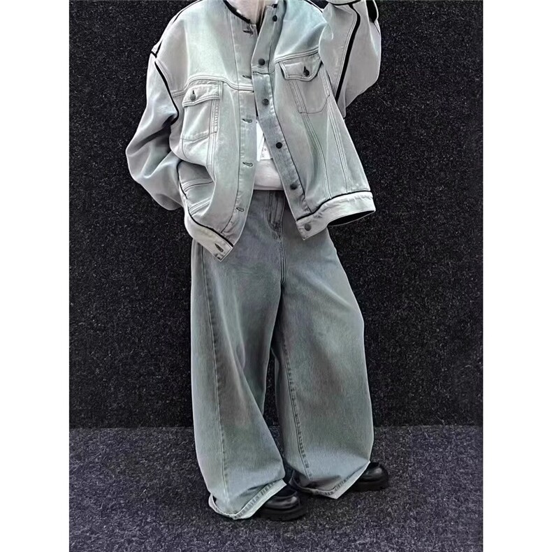 高街vibe牛仔外套女春秋港风chic潮拉链设计感小众夹克HH2567P72,男装工装外套,星座1013-5