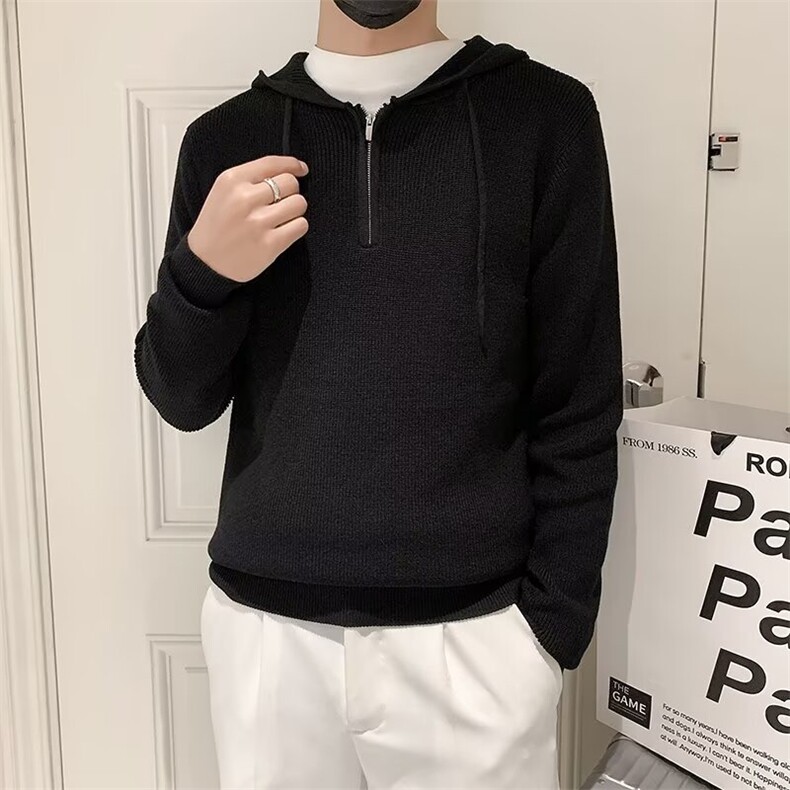春秋季针织连帽卫衣男士潮流休闲修身舒适保暖长袖毛衣潮S606,男装针织衫/毛衣,星座1116A-2（原606A-1）