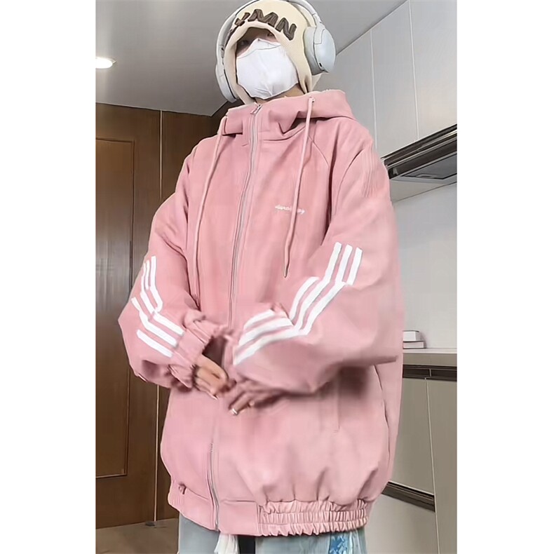 现货网图切片羊羔毛内胆三条杠棉服美拉德皮棉衣M2412-特P100，男装棉衣，星座1213