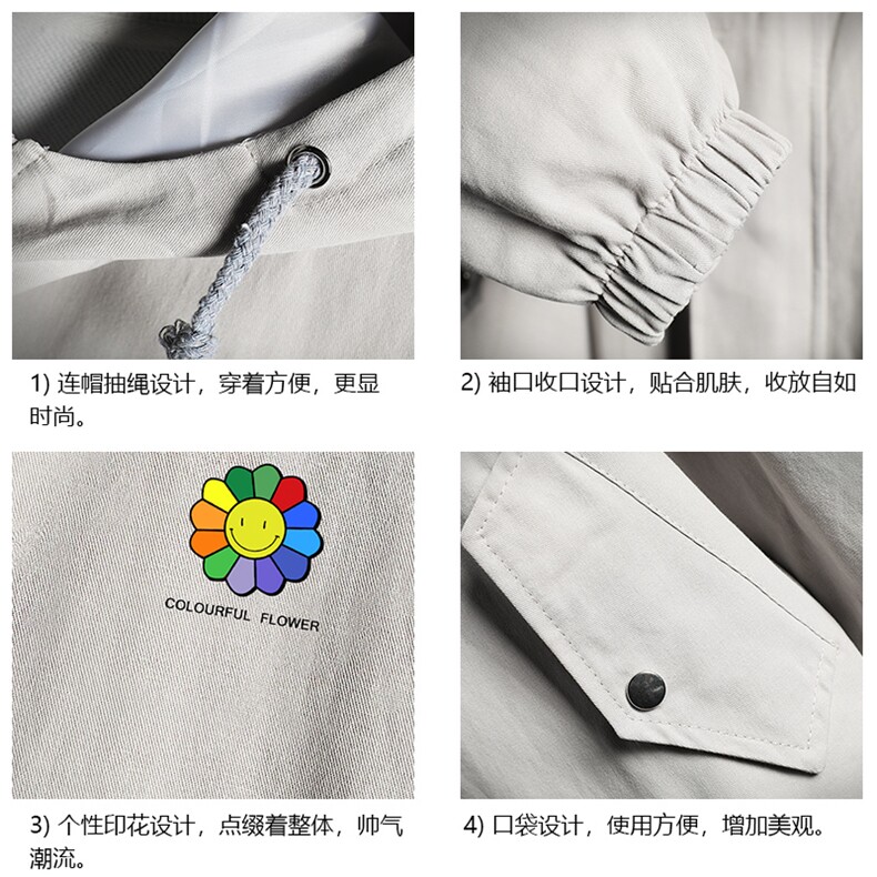 JK41101-P85纯棉连帽夹克男士大码工装夹克男外套男网格挂拍,男装夹克,电商A040A