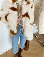 【现货】拼皮毛毛外套，其它，F/TU