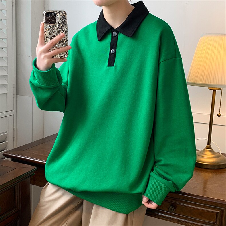 春装潮休闲纯色衬衫2023新品学生拼接卫衣男女WY3672-P65控价88,男装卫衣,电商A441-1