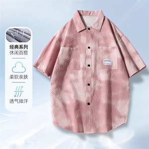 平铺夏季新款短袖衬衣宽松休闲韩版外套半袖 A436-T15-P45图片