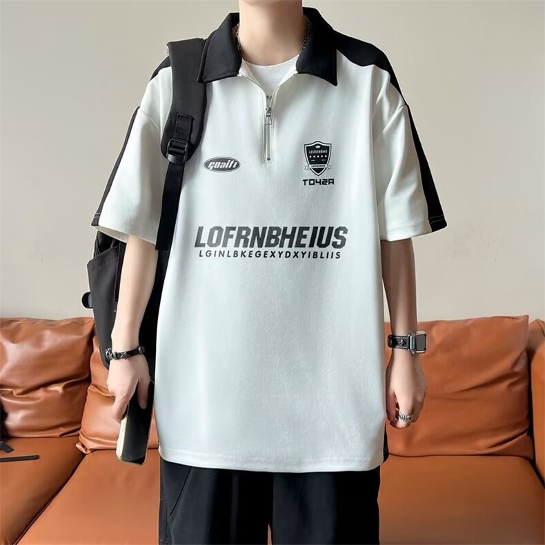 高街POLO衫男士韩版潮流痞子帅气印花2024新款ins体恤WB272-P32，男装Polo衫，星座412-2