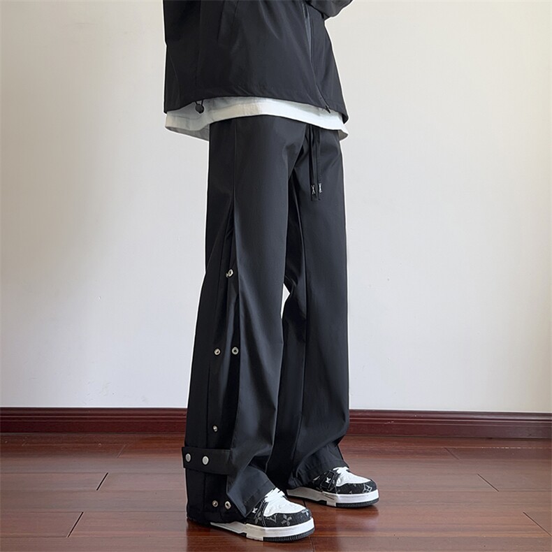 秋季休闲裤男宽松男士直筒冲锋裤防水按扣弹力潮A266-KZ8024-P65,男装休闲裤,电商A266
