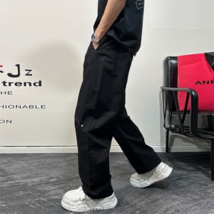 1506-1/KH11121/P38裤子男简约纯色设计感休闲裤男春秋高级感百搭图片
