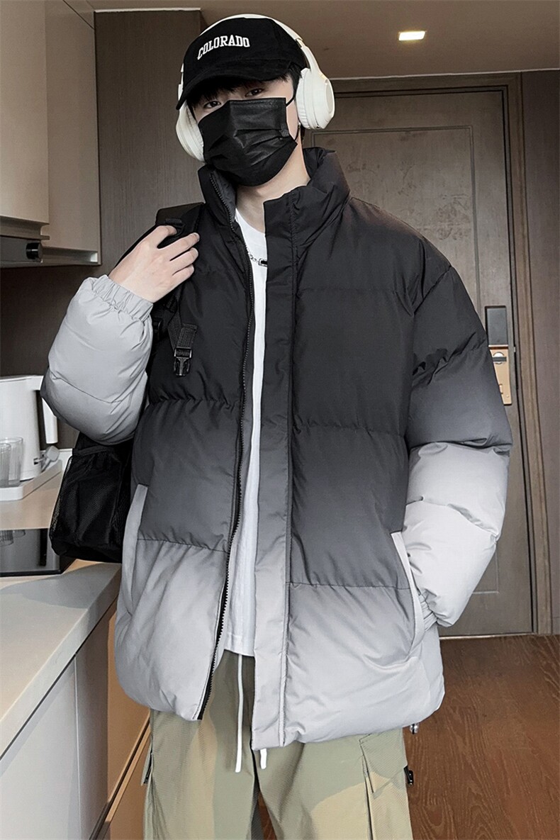 冬季男士新款加厚宽松立领渐变棉衣上衣外套青年棉服8890-特P55,男装棉衣,星座1403A