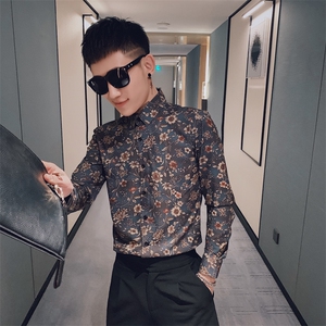 312A-5-821-P60  社会小伙韩版潮流衬衫休闲修身上衣图片