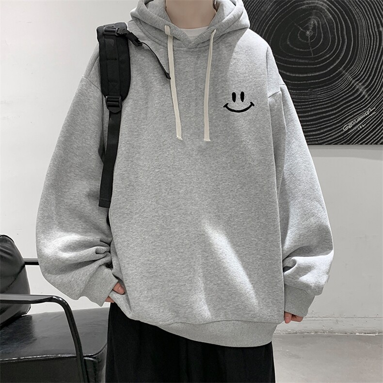 WY2204-P35加绒款-P40纯棉连帽卫衣男大码运动帽衫宽松薄外套男,男装卫衣,电商A040