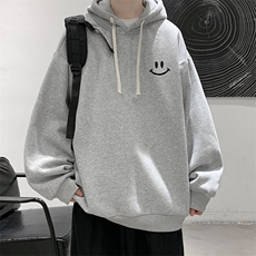WY2204-P35加绒款-P40纯棉连帽卫衣男大码运动帽衫宽松薄外套男，男装卫衣，电商A040