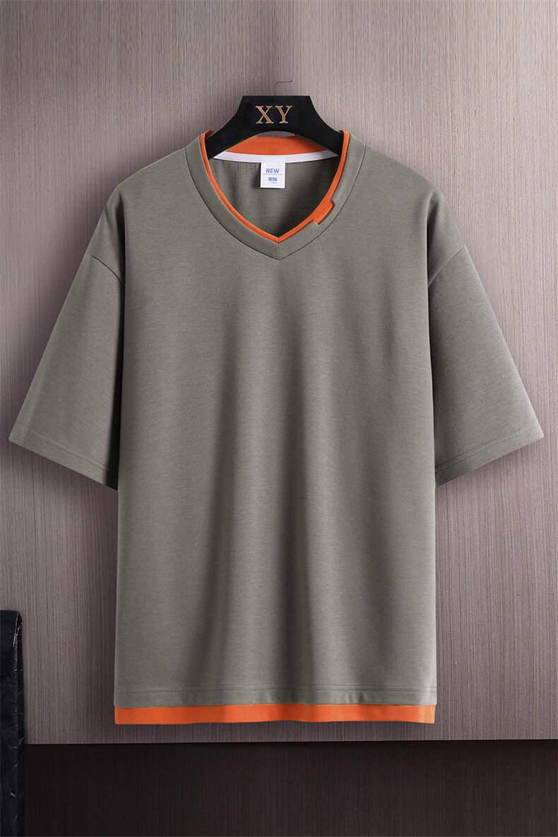 新款短袖男木板挂拍t恤夏季休闲百搭假两件T恤男上衣TC3138-P30,男装T恤,星座717