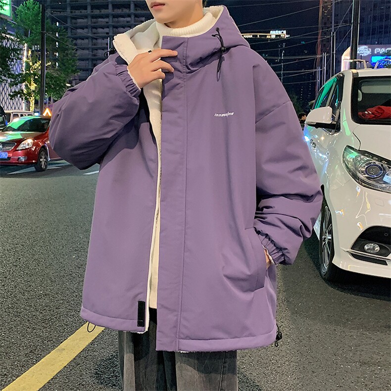 港风两面穿羊剪绒棉衣男宽松加厚棉衣外套MY8950-P98,男装棉衣,星座1204-3
