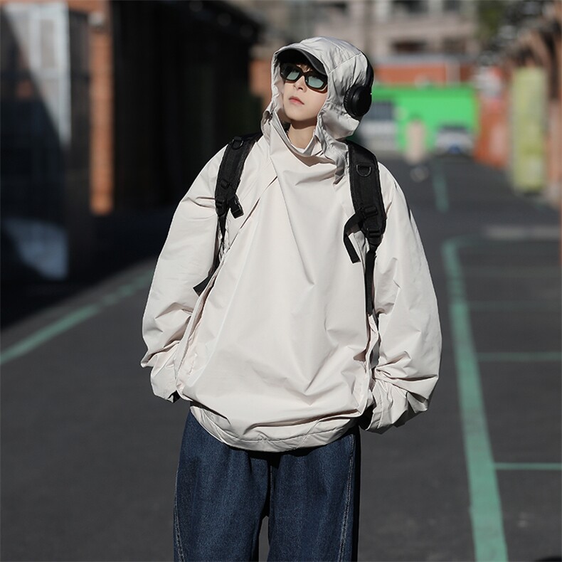 冲锋衣夹克男韩版潮连帽高街帅2023春秋新款ins宽松外套W4561-P50,男装夹克,星座412-3