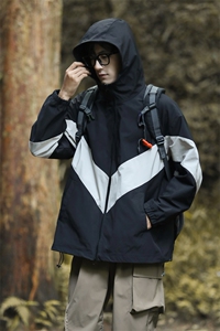 2025新款冲锋衣拼接外套男秋冬季防风防水登山服潮夹克JK3320-P50图片