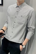 大货21秋条纹时尚大码衬衫男长袖韩版修身衬衣CS188P45控68，男装衬衫，电商B413