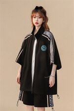 中性风2023夏季新款腰果花笑脸运动套装TZ777P95控128，男装休闲套装，A247A