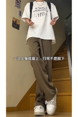 得物品质可二开宽松直筒拖地裤垂感西装裤A422P55控78，男装西服套装，电商A309