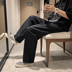 新款ins休闲裤男韩版潮流拖地小西裤宽松直筒垂感长裤K577-P35，男装休闲裤，星座512-2