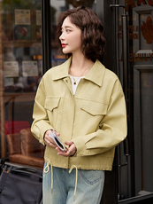 2025年春季新款现货休闲时尚潮流高品质皮衣外套，女装皮衣，臻衣坊