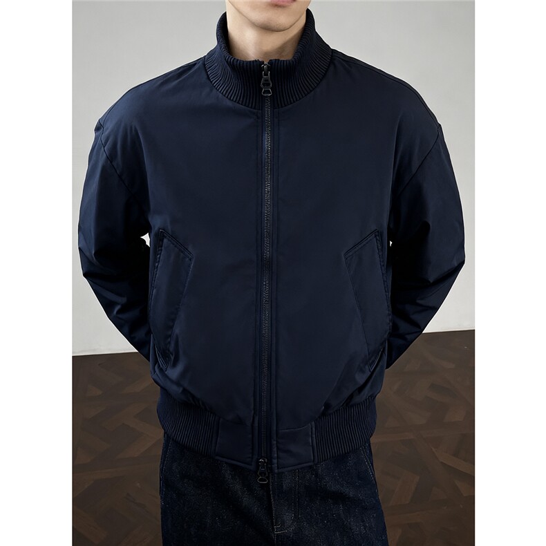美式高阶冬季立领拼接螺纹加棉加厚复古外套棉服MY26187TP55,男装棉衣,电商A247