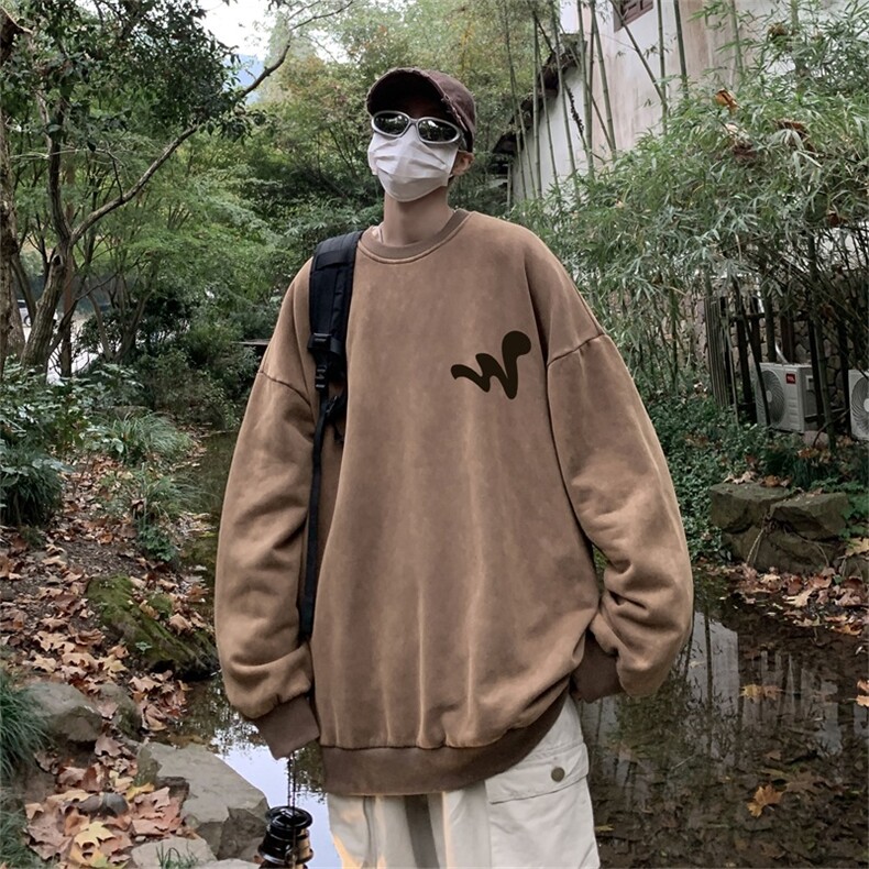 DSA028-SXCTV750抖音品质水洗重磅卫衣男高品质65棉圆领卫衣,男装卫衣,电商A028