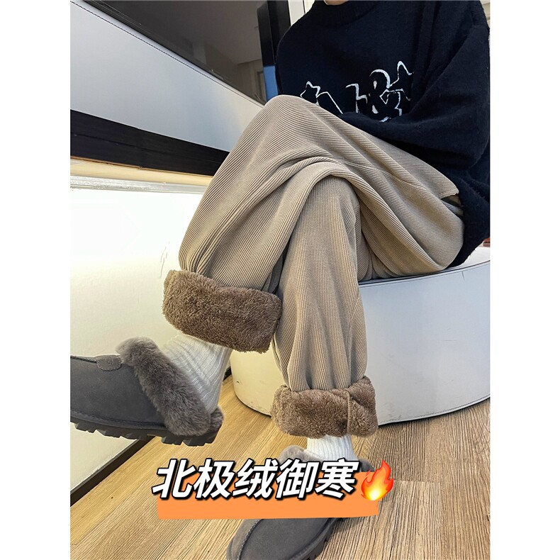 A165-K8535-P6078雪尼尔灯芯绒卫裤北极绒加厚休闲裤束脚,男装休闲裤,电商A165