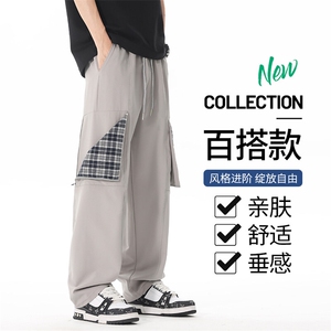 多口袋工装直筒休闲裤子男2025春秋季新款宽松运动图片