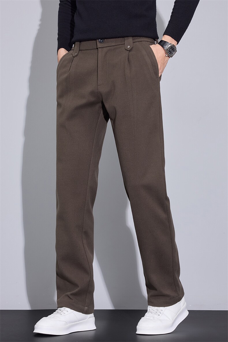 高端男士呢子休闲裤宽松直筒轻商务长裤秋冬百搭裤子Z2610-P50,男装休闲裤,星座509