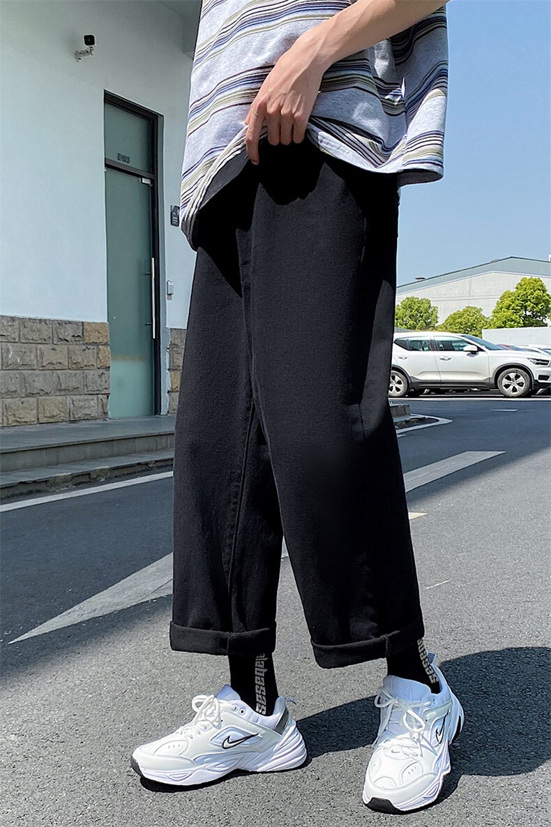 现货7色2025春夏款纯色牛仔裤直筒牛仔九分裤A125-8802-特P30,男装牛仔裤,电商A125
